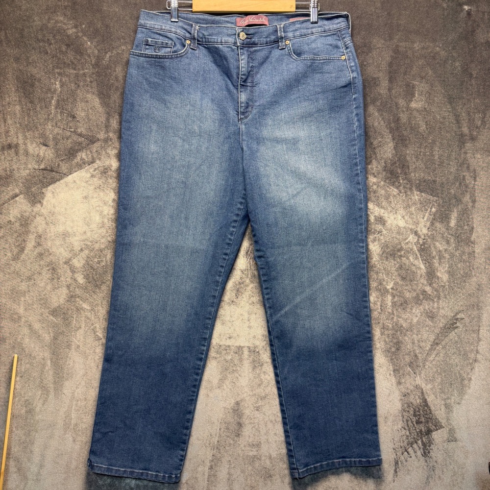 Gloria Vanderbilt Jeans Womens 18S Blue Cotton Blend Amanda Classic High Tapered